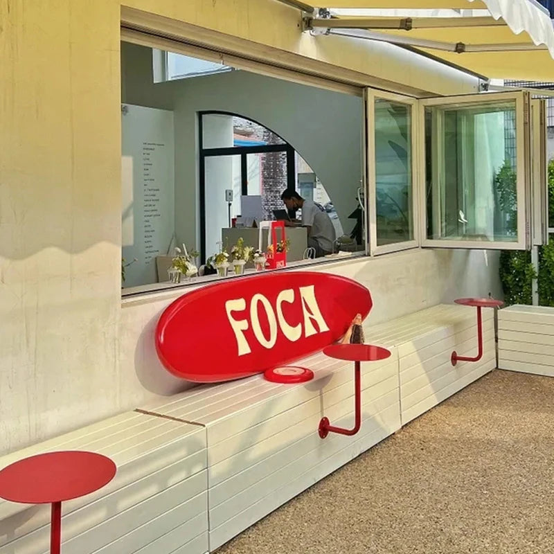 Modern Simple Wall-Mounted Red Small Table for Coffee Milk Tea Snacks Wine Fitness Women's Clothing Barbecue Shops Restaurants