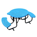 Outdoor Commercial Round Metal Disabled Picnic Dining Table with Bench Garden Furniture Steel Outside Patio Cafe Table and Chair