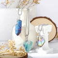 HOVANCI Healing Natural Stone Gemstone Jewelry Necklace Hexagonal Natural Quartz Crystal Raw Healing Stone Pendant Necklace