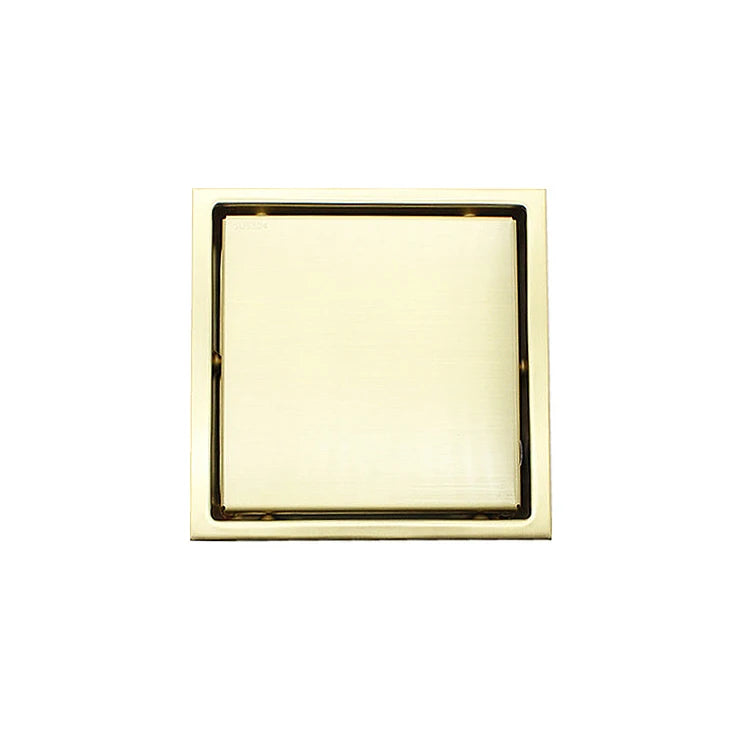 SUS304 Stainless Steel Brushed Gold Shower Drainer square Bathroom Floor Waste Water Drain