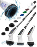 Wireless Electric Rotating Scrubber Pro - Dual Adjustable Speed 7 Replaceable Brush Heads Adjustable and Detachable Handle