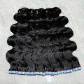 Drop Shipping Vendor Tape in Bestselling Natural Black Body Wave Virgin Human Hair Tape Ins