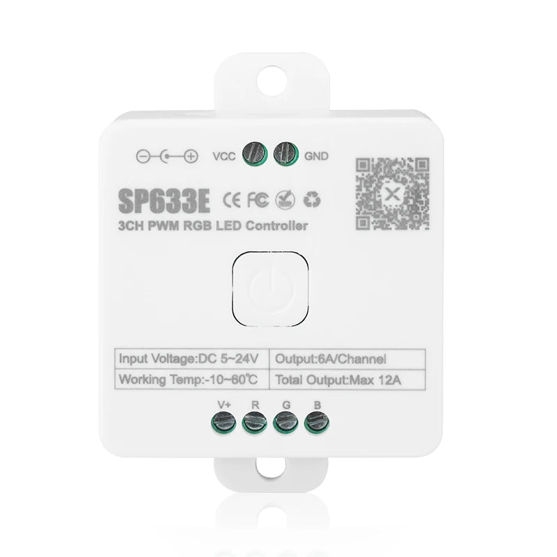 SP633E RGB LED Controller 6A Pwm App Control 3CH for Bluetooth Light Strips Color Changer