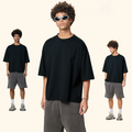 2025 Boxy Clean Fit 230G Pure Cotton Men's Short Sleeve American Size Short Tee Tops Oversized Cropped T Shirt Men