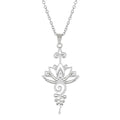 Ins Simple Titanium Lotus Flower Pendant Necklace for Women Men Stainless Steel Jewelry