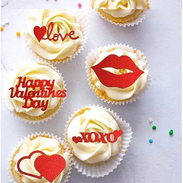 Premium Customized Acrylic Cupcake Topper for Valentine's Day Cake Decoration Cake Decorating Supplies