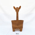 Simple Giraffe Handweaved PE Rattan Iron Storage Basket for Home Dormitory Bedroom Desktop Food Tools Storage