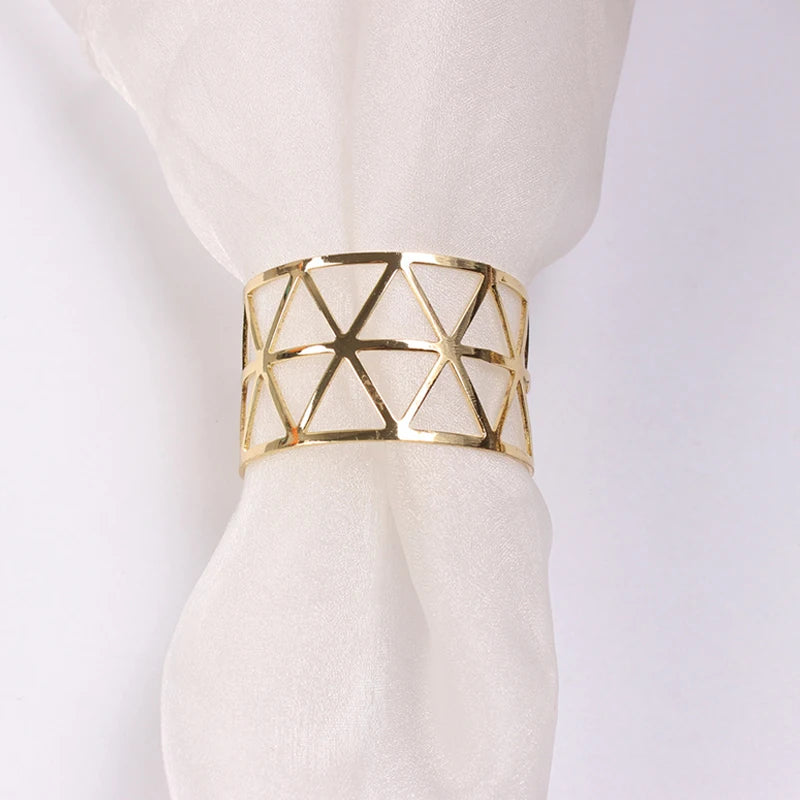 2023 Home and Kitchen Accessories New Eco-Friendly Bulk Table Decoration Silver Gold Napkin Holder Metal Napkin Ring for Wedding