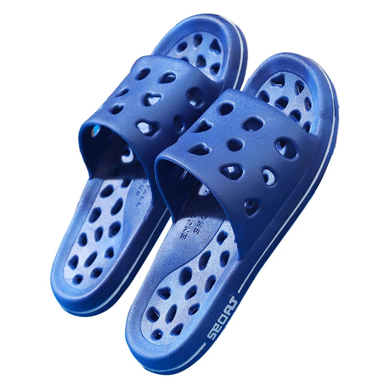 Greatslides Blue PVC Factory Cheap Wholesale SandalsSummer Flat SandalsHouse Slippers for MenBathroom Hotel Slippers