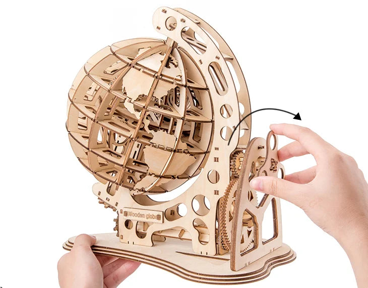 Wooden Globe 3D Puzzle Educational Toy for Children and Adult