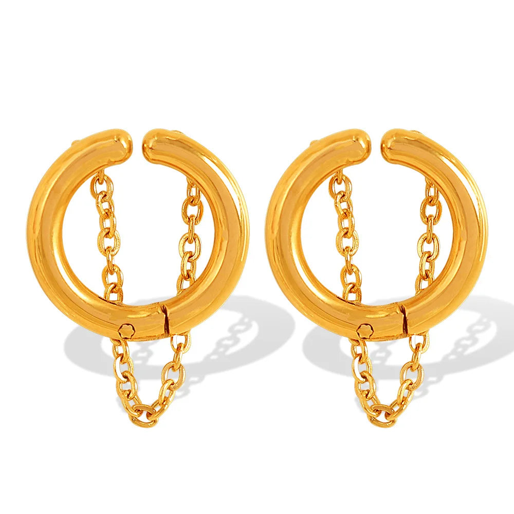 European and American Non-Piercing Ear Cuff Women's Stainless Steel Fashion Sense Ear Clip Design Jewelry for Women