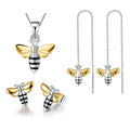 Fashion Jewelry Sets 18K Gold Plated 925 Silver Honey Bee Unique Design Pendants Necklace Rings Earrings for Women Wedding