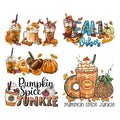 Dtf Transfers Fall Pumpkin Heat Transfer Design Washable Textil Iron on Decals Paper Vinyl Plastisol Transfers