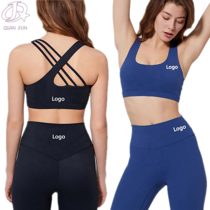 Custom Logo Active Wear Gym Clothes Yoga Fitness Workout Set Breathable Quick Dry Butt Lift Reversible Yoga Fitness Solid