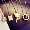 Rich Designs Fashion Trendy Luxury Korean Style Gold Plated Stainless Steel Necklace