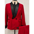 Business and Leisure Black V-neck Double Breasted Women' Office Suit Fashion Slim Ladies Red Formal Suits  Two Piece Set