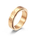 Fashion Stainless Steel Decompression Jewelry Ordinary Layered Rotating Band Colorful Hammer Plating Ring