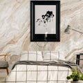 Natural Warm Beige Marble Wave Pattern Mural Adhesive Wallpaper Stickers for Home Decoration