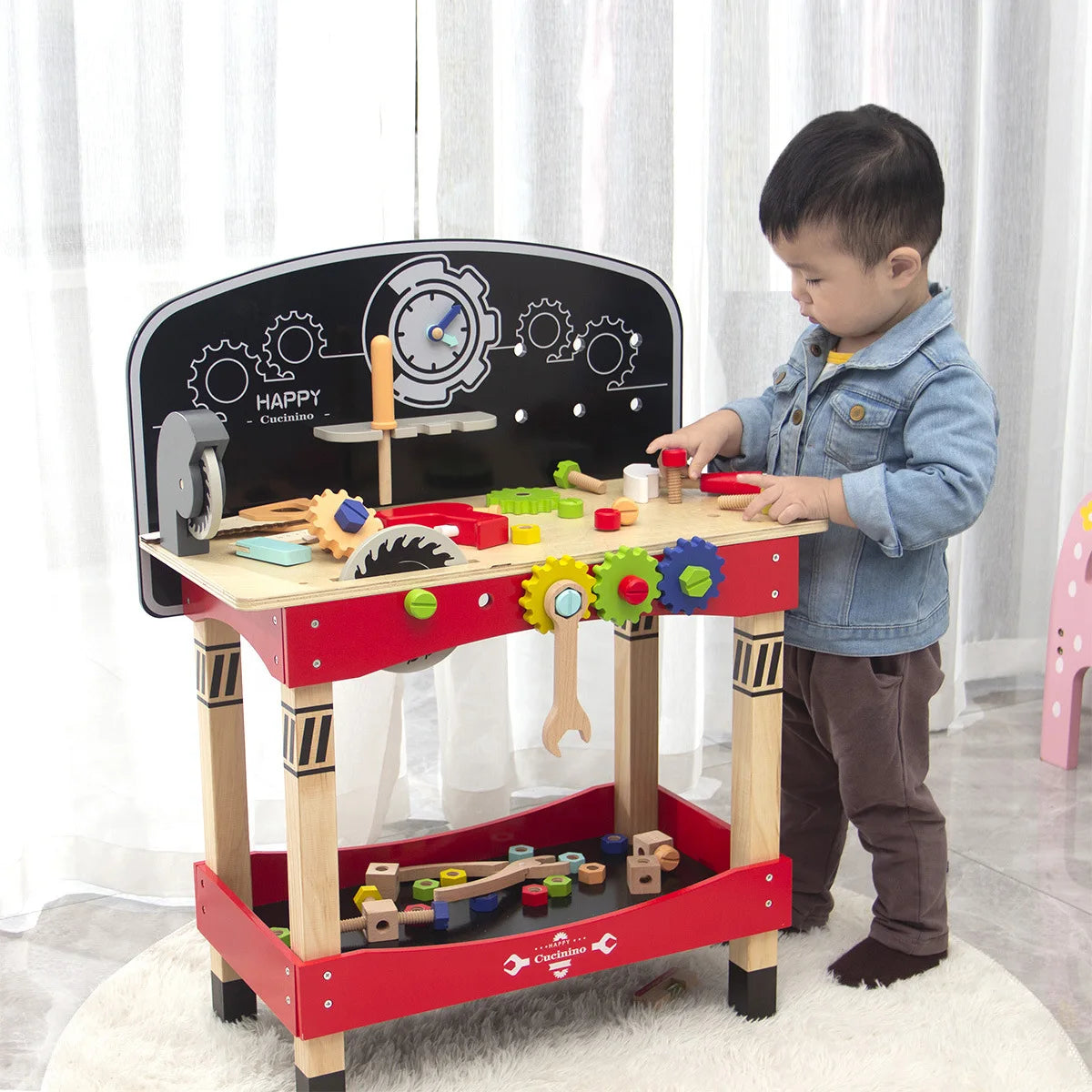 New Wood Screw Nut Combination Color Tool Table Children's Disassembly Assembly Building Block Developing Intelligence Family