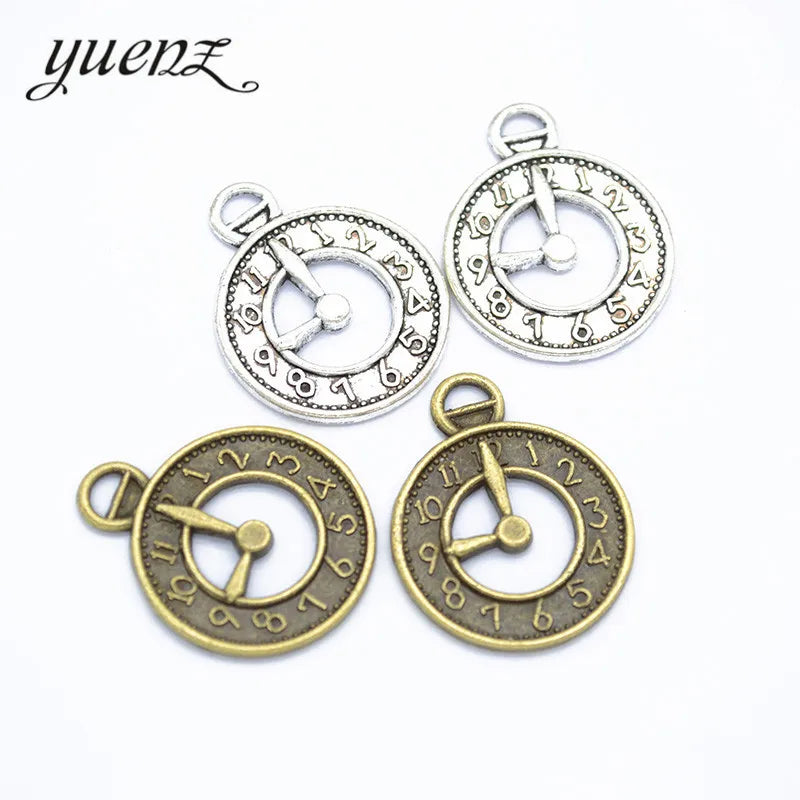 YuenZ Alloy Metal Antique Silver Color Watch Charms Pendant for Necklace Bracelet Jewelry Making 26*20mm J349
