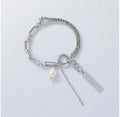 Best Selling Cubic Zirconia Chain Stainless Steel Pearl Tennis Women Bracelet