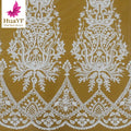 Hot Sale White Bridal Tulle Lace Beaded Shiny Sequins for Women Wedding Dress Fabrics HY2042