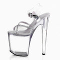 Elegant Peep Toe 20cm Full Dress black Full Dress Exotic Dancer platform large pole dance transvestite high heels large sandals