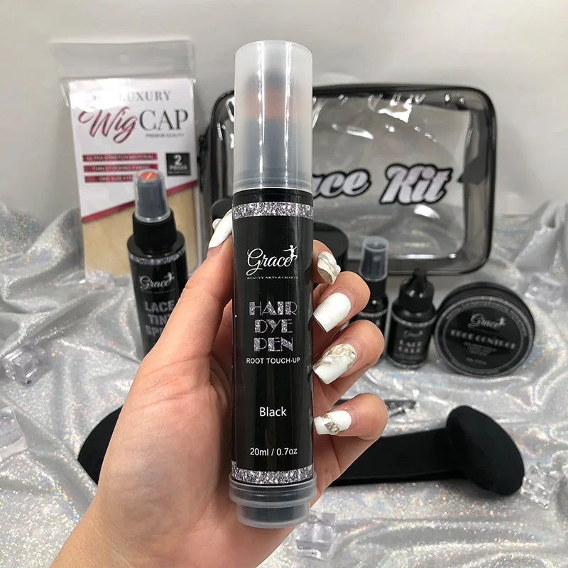 Private Label Lace Glue Remover Wax Stick Melting Spray Lace Wig Install Kit Edge Control Touch up Root Concealer Hair Dye Pen