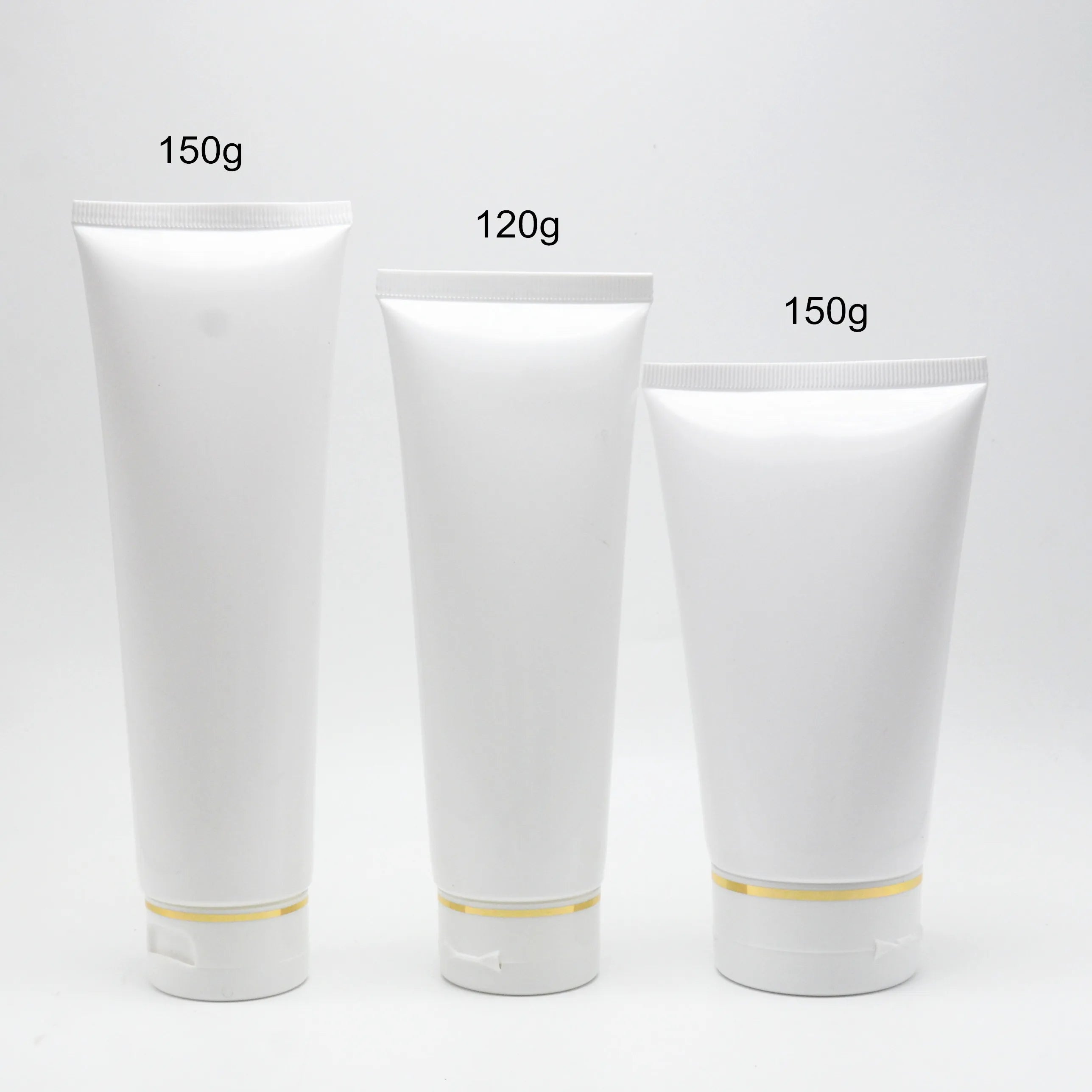Empty Cosmetic Packaging 120g 150g Hand Cream PE Plastic Tubes with Golden Collars
