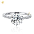 1ct 2ct 3ct 925 Sterling Silver Halo D VVS Moissanite Wedding Engagement Ring for Women with Gra for Valentines Day Gift 2025