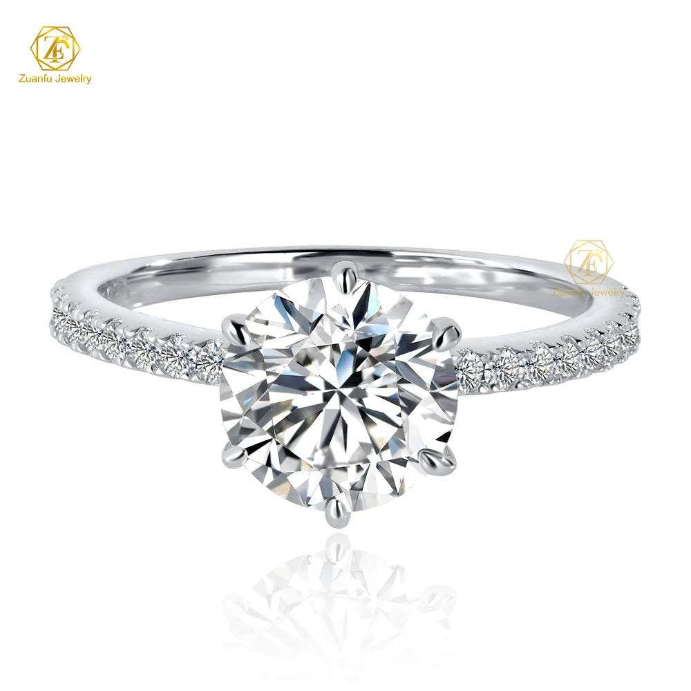 1ct 2ct 3ct 925 Sterling Silver Halo D VVS Moissanite Wedding Engagement Ring for Women with Gra for Valentines Day Gift 2025