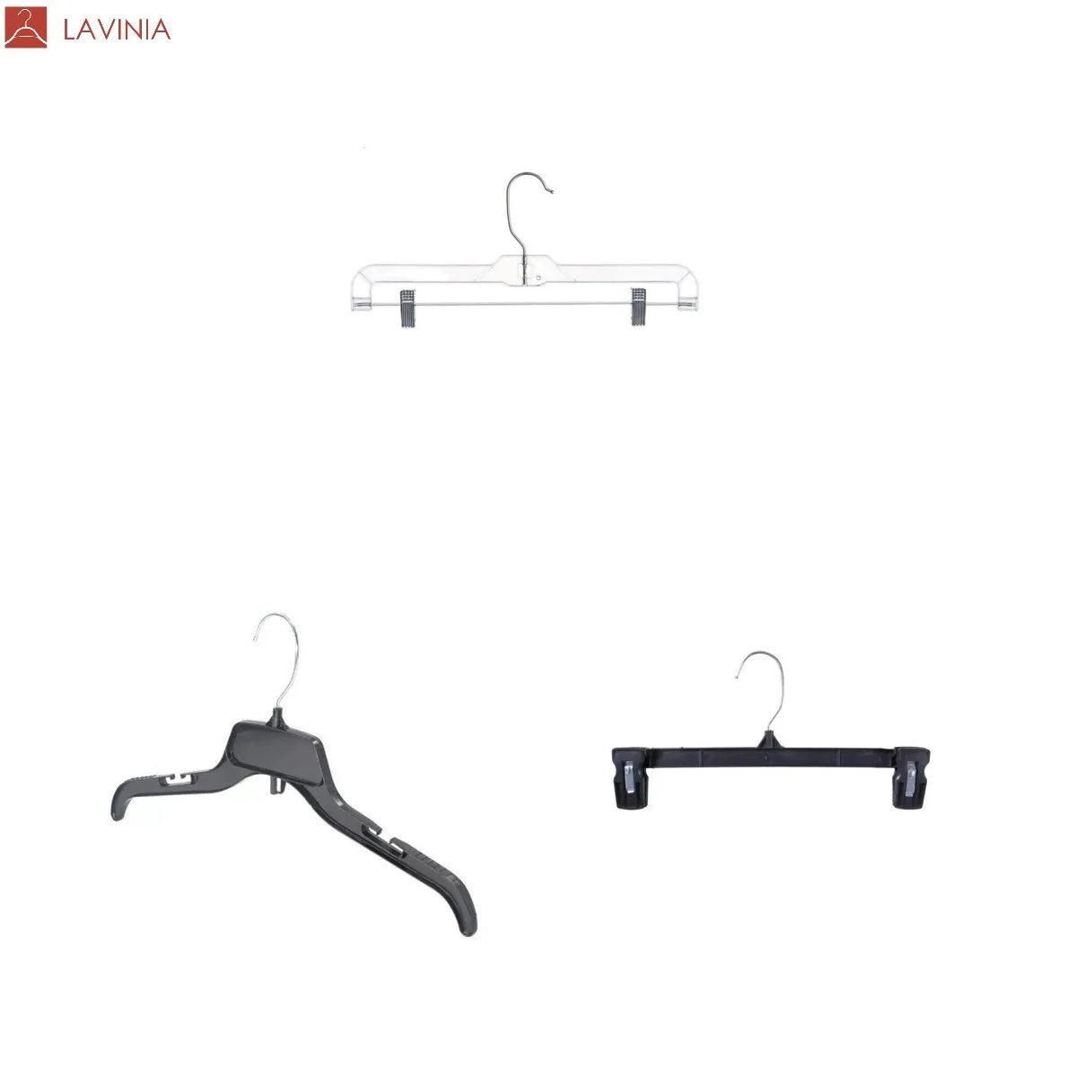 Factory Wholesale 12 Inches 30 Cm Suit Shorts 2 Piece Set PP White Transparent Kids Children Clothes Plastic Clothes Hanger