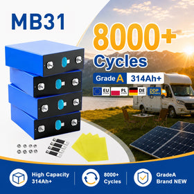 EU Stock Lifepo4 Battery Lifepo4 Grade A+ Cell 10000 Cycle Life 3.2v 280Ah Lf280k 314Ah MB31 628Ah Mb56 Akku Lithoum Ion Battery