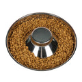 Hot Selling Eco-Friendly Portable Solid Stainless Steel Dog Bowl with Slow Food Design for Travel Use