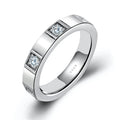 Customized Unisex Rings Simple 925 Sterling Silver Ring Men Fashion Thin Cubic Zirconia Band Ring Women
