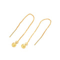 Chic Refined Long Tassel Ear Line for Women Imitation Gold Simple Temperament Smooth Bead Earrings