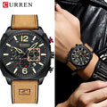 CURREN 8398 Custom Logo Watch Luxury Brown Leather Quartz Wristwatches Male Chronograph Dial Clock Watches Dropshipping Gift
