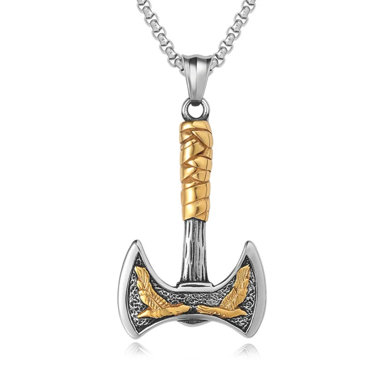 Fashion Stainless Steel Viking axe Pendant Necklace Men Accessories