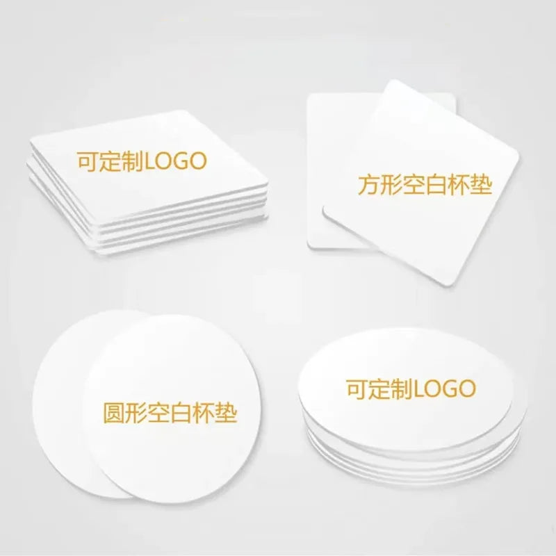 Wholesale Bibulous Paper Coasters Round square Coasters Bibulous Non-slip Hot Drinks Home Decorations