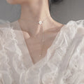 Isunni Luxury Niche Design 925 Sterling Silver Clavicle Chain Shell Daisy Necklace