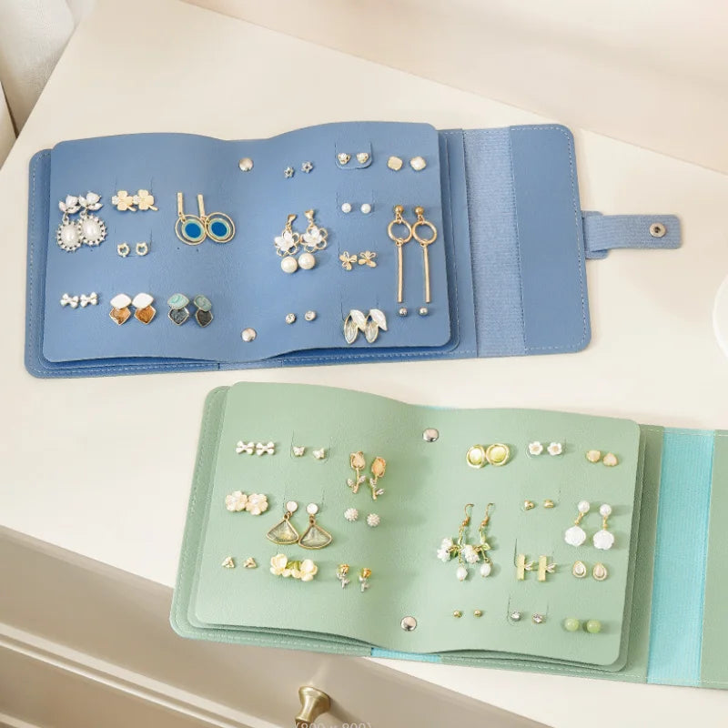 Portable Earring Holder PU Leather Earring Holder Hot Sale Pretty See Jewelry Organizer with Book Design