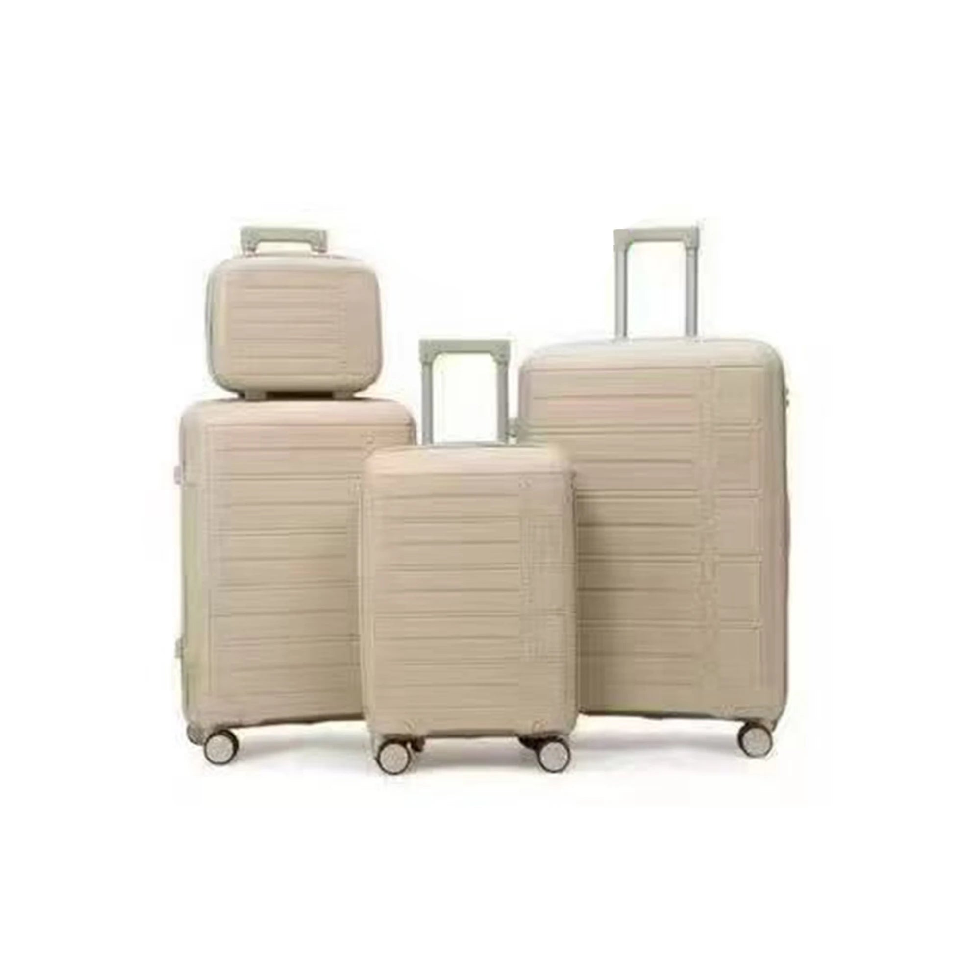 Unisex Multifunctional Trolley Spinner Suitcase Convenient 4-Wheel Travel Bag with PP Material for All