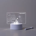 Creative Gift 3d Luminous Diy Led Blank Acrylic Rewritable Transparent Message Board Night Light With Wooden Base Pen Note Board