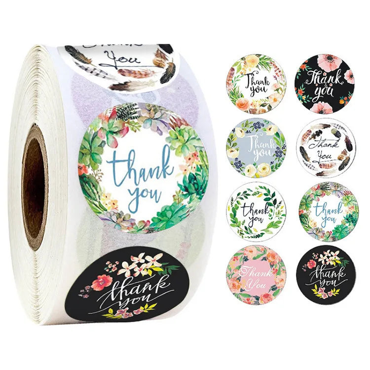 Hologram Roll Sheet rainbow Decals Transparent Pvc Thank You Stickers for Small Business logo