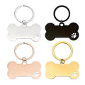 Waterproof Stainless Steel Blank ID Name Tag Logo Letter Keychain for Animal Gift Keyring