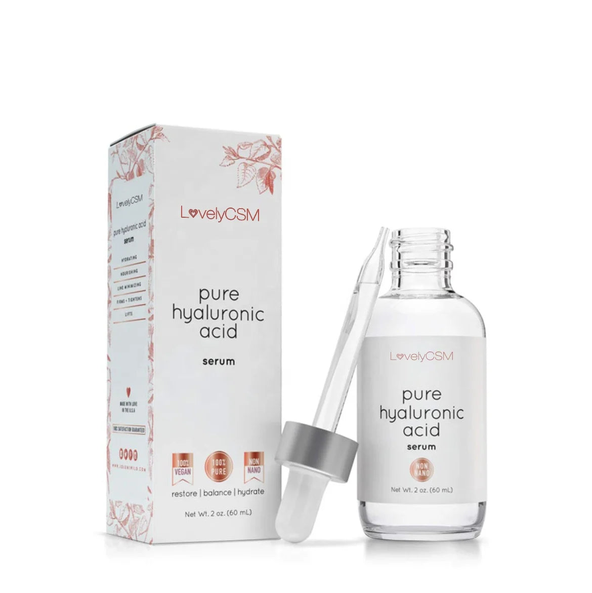 OEM 20% Vitamin C 100% Pure Hyaluronic Acid Serum Organic Ingredients Anti-Aging Firming Moisturizing Glow Face Glowing Serum