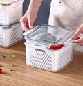 OWNSWING 5Pcs/6Pcs/7Pcs Food Storage Containers With Lids Kitchen Fridge Storage Box Stackable Organization With Drain Basket