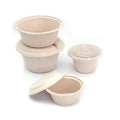 Disposable Eco-Friendly Biodegradable Bagasse Food Packaging Lunch Box and Soup Bowl with Lids for Camping