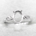 Sterling Silver 6*8mm Semi Mount Ring Empty Frame Blank Support Claw Setting S925 Base Holder Without Center Stone for DIY Inlay
