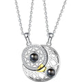Magnetic Couple Necklace for Him and Her Couple Heart PendantMatching Heart Necklace for Couples or Best Friends